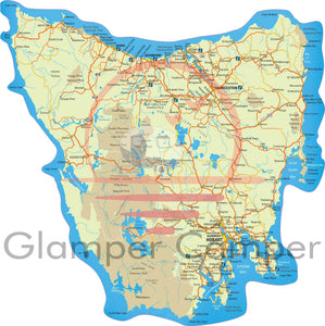 Hi-Res Contoured Tasmanian Map