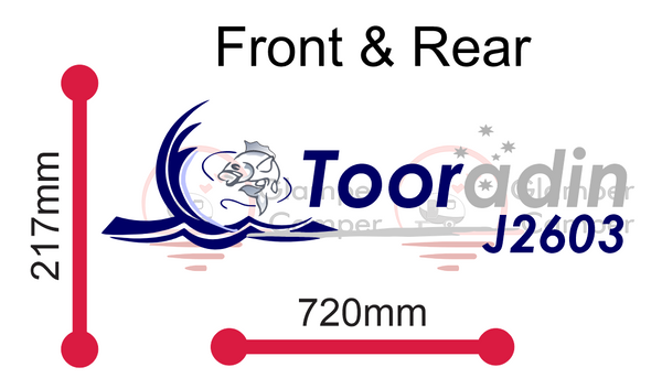 Jurgens Tooradin logo decal - to suit Table/Side or Front boot or Rear