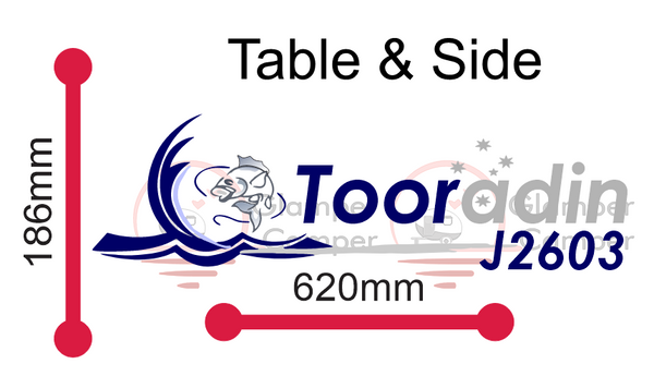 Jurgens Tooradin logo decal - to suit Table/Side or Front boot or Rear
