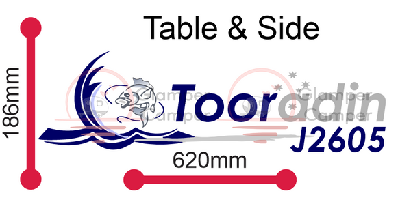 Jurgens Tooradin logo decal - to suit Table/Side or Front boot or Rear