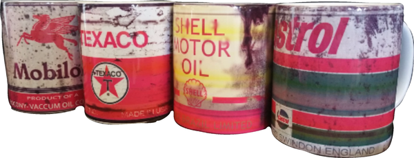 Oil Can Mugs - 11oz Porcelain