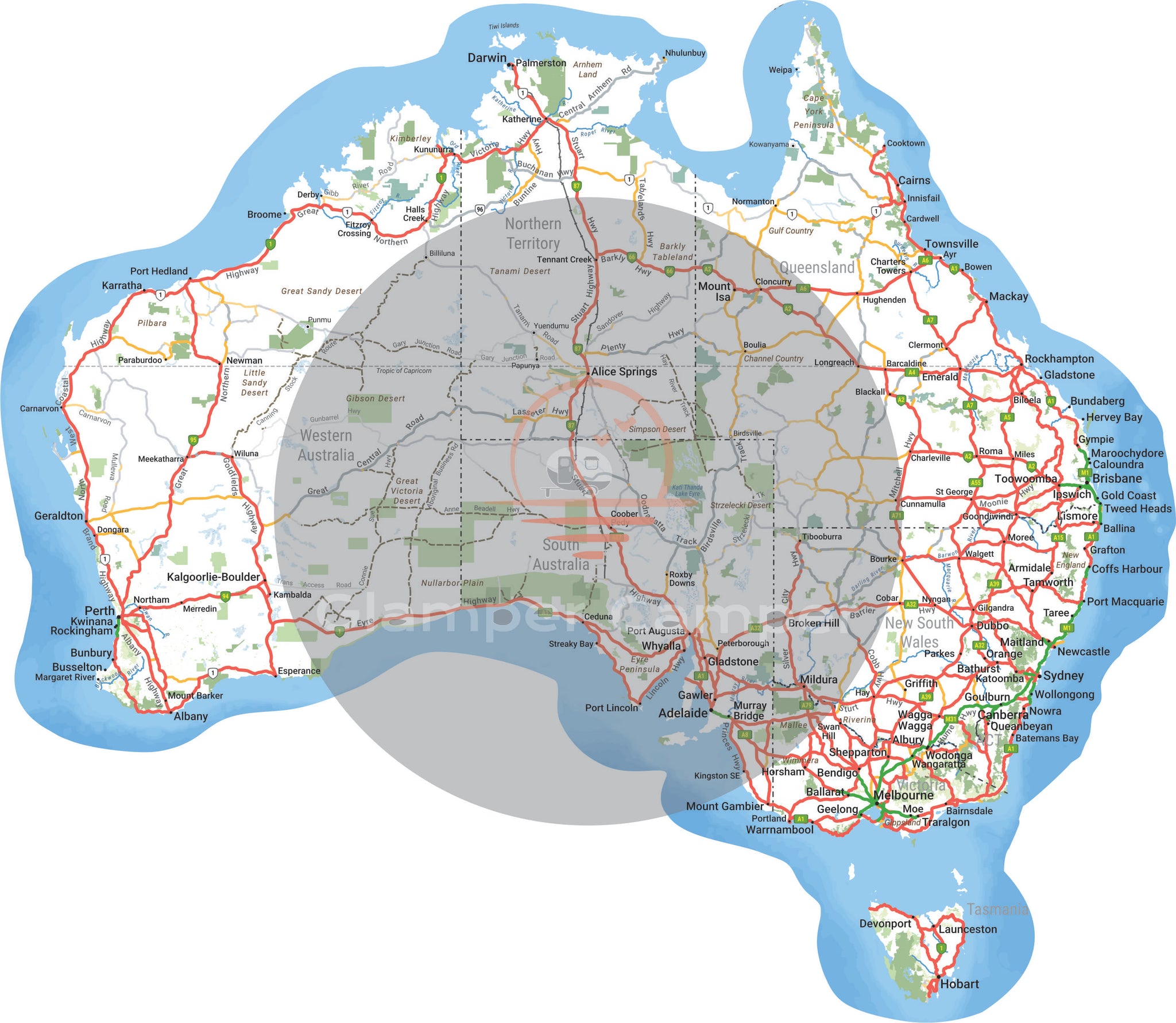 Contoured Hi-Res Australian Map - 40cm wide x 34cm high - Style 2
