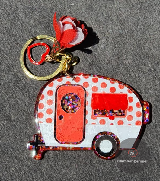 Caravan themed acrylic keychain
