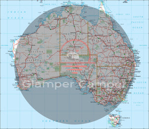 Hi-Res Australian Map - 40cm wide x 34cm high - Style 1