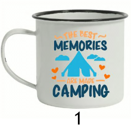 Enamel Mug - Caravan and Camping themed